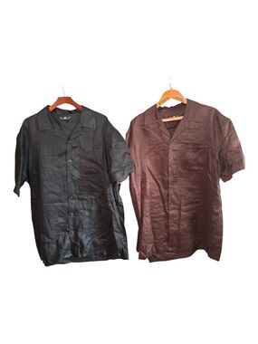 BUNDLE Godbody Collection Tall Men's Linen Button Up Shirts XL